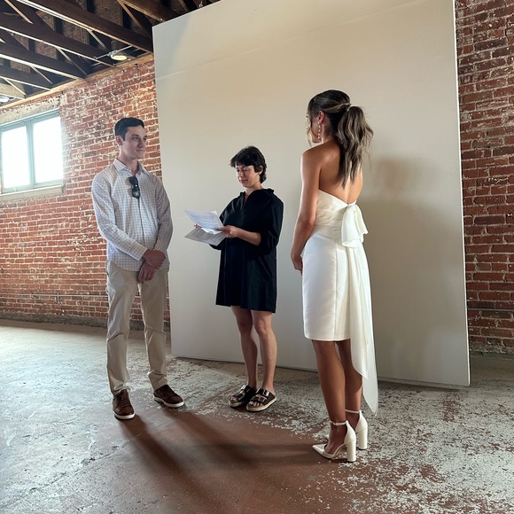 Amsale Bow Back Dress size 0 - Picture 2 of 3